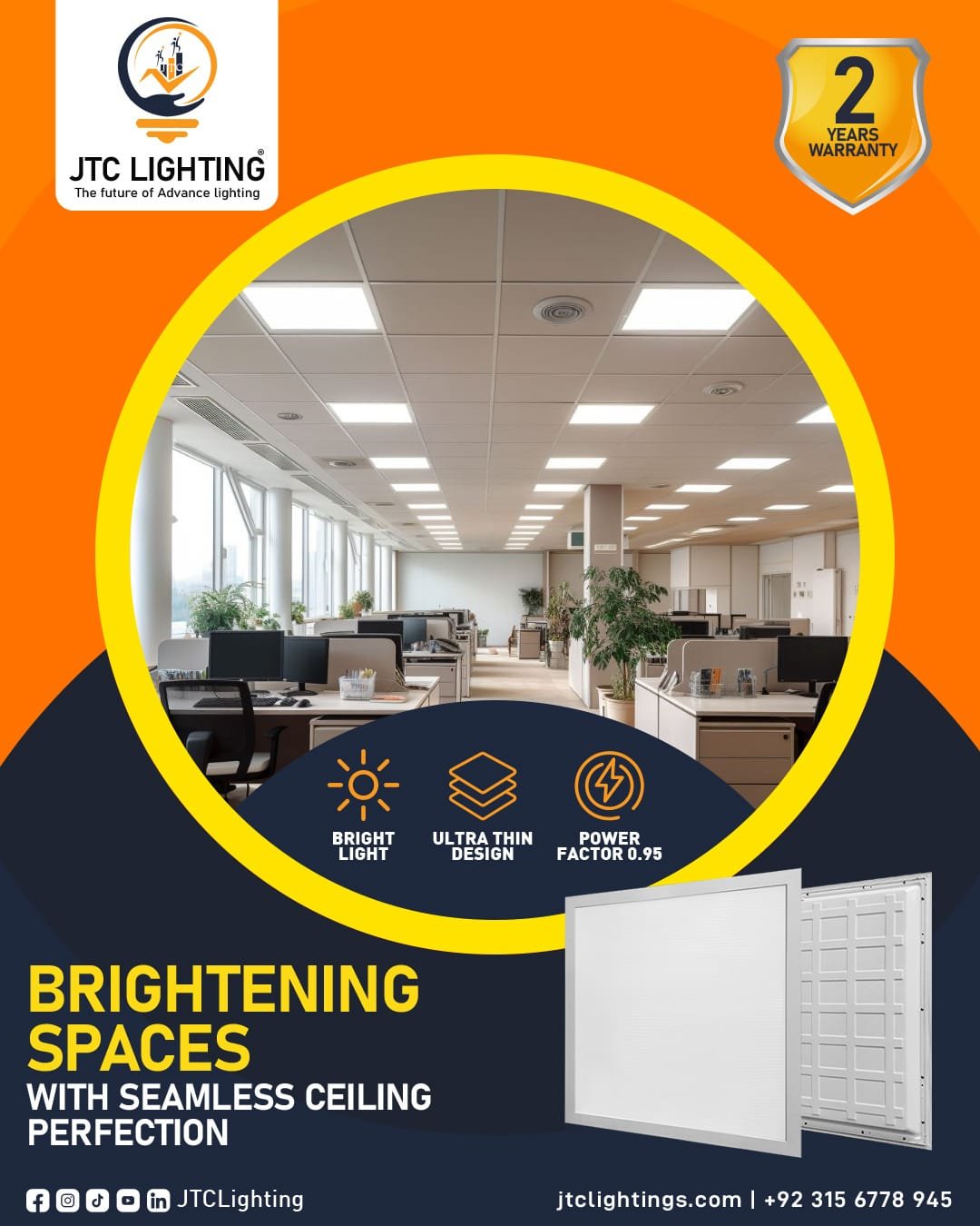 LED Backlit Ceiling Panel Lights 48W